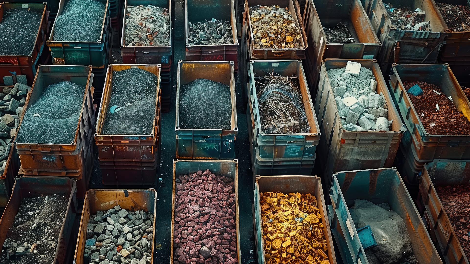 Container für die sortenreine Trennung der verschiedenen Baustoffe